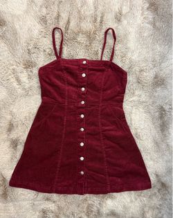 H&M Divided Size M Red Corduroy Mini Dress
