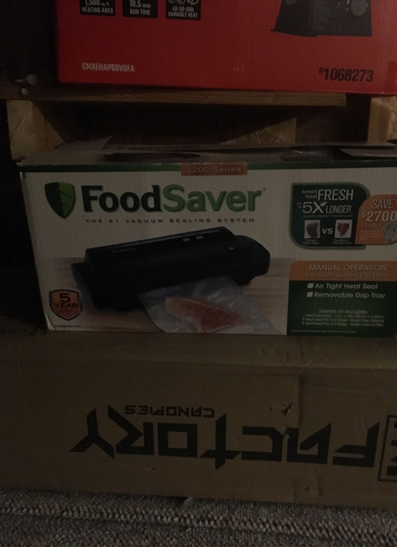 Food saver brand new box was opened but everything is still in factory bags