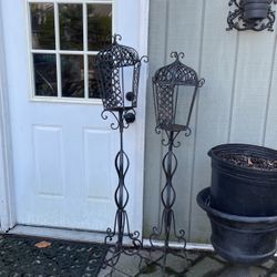 Vintage  Wrougjt Iron Candle / Plant Stands