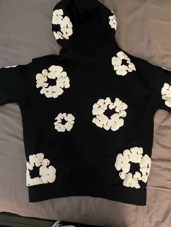 1-1 Black Denim Tear Hoodie Size Adult Small