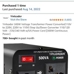 Voltage Transformer Power Convertor 110V To 220V