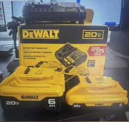 DeWalt 20V Max Lithium Ion 6.0ah And 4.0ah Battery And Charger Kit DCB2460C 