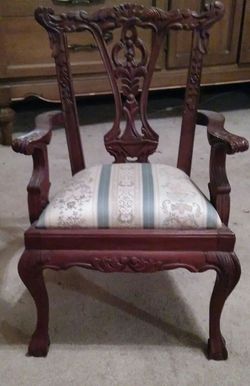 Carved Mahogany Chippendale Style Chair