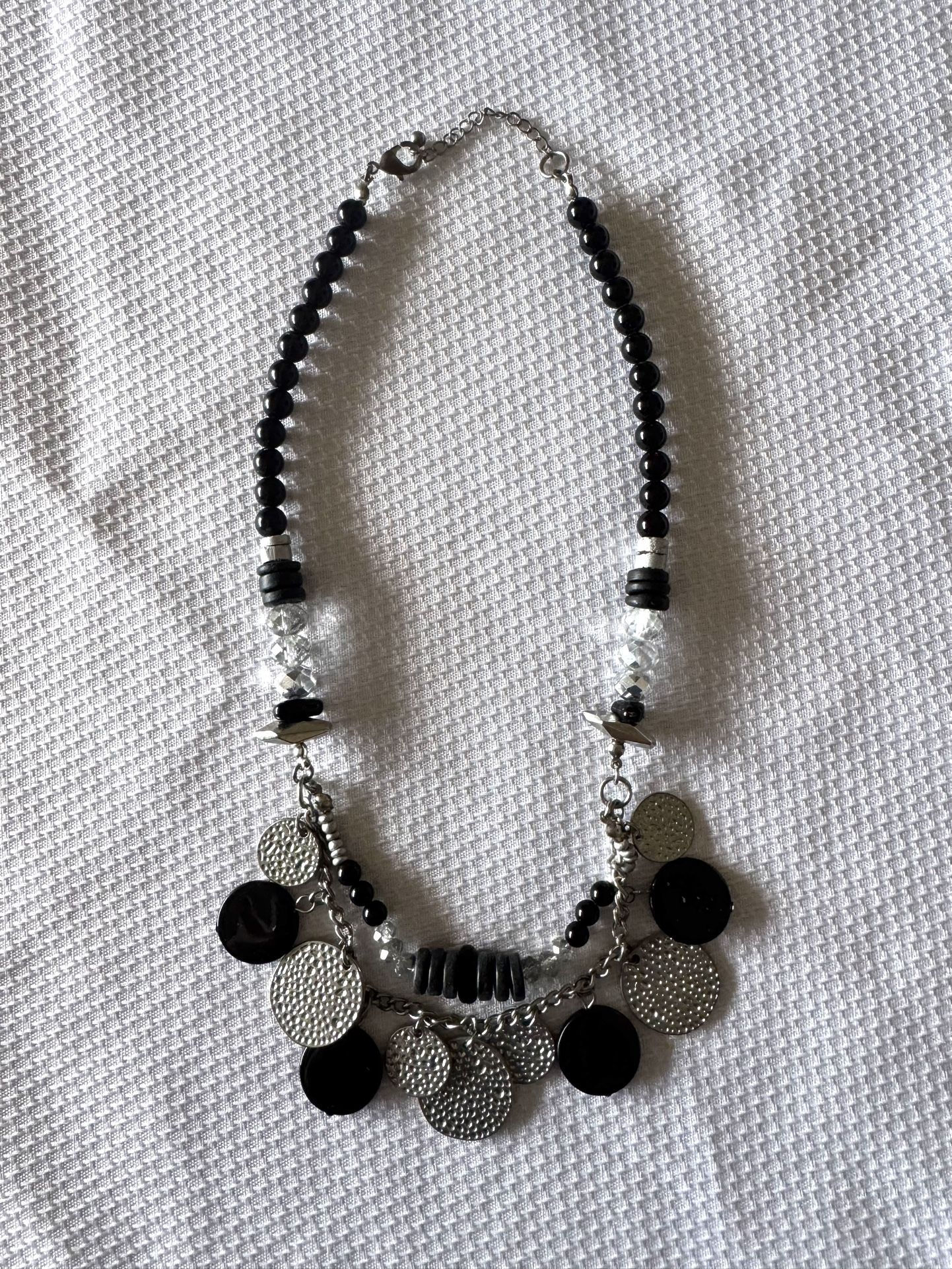 Black and Silver Beaded Necklace