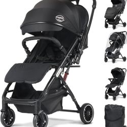 Baby Stroller, Lightweight Stroller w/Snack Tray, Footmuff, Raincover, Cup Holder & Travelbag, Travel Stroller w/All-Scene Suspension System, Toddler 