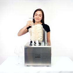 Commercial Wine Glass Polisher Machine - Electric Glass Polishing Machine with 3 Cloth Polishers - Stainless Steel Glass Polisher for Wineries, Bars, 