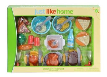Brand New Kids Fake Food Playset Just Like Home Play Fun Dinner Set
