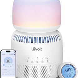 Evaporative Humidifiers for Bedroom Baby, Dual Air and Water Filters, Separate Sensor, Blue Light Free for Nursery Nightlight