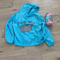 Pusheen Set! Rain Jacket And Yoga Towel