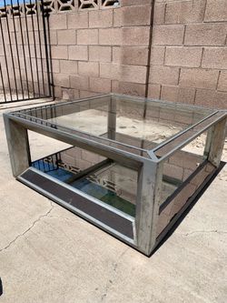 Modern Mirrored Glass Coffee Table