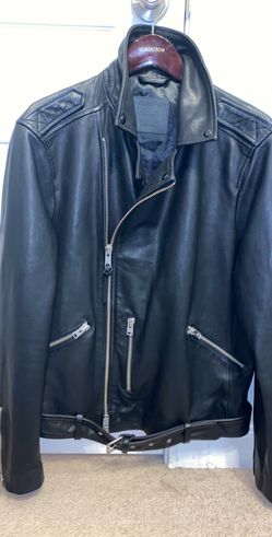 Men's All Saints "Kaho" Biker Leather Jacket Size Large 🔥🔥 Brand New..retails $600