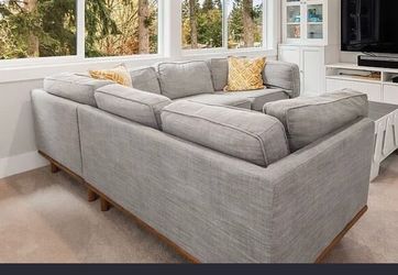 Article Couch: Timber 93” corner sectional - blue gray