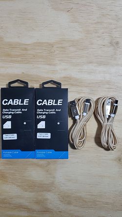 2 Pack C Cable Usb Samsung Charger Fast nylon braided 6.6ft Gold