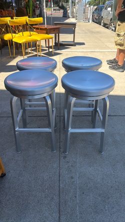 Crate and barrel aluminum swivel barstools