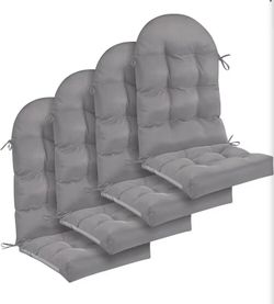Light gray 4 piece tufted outdoor cushions