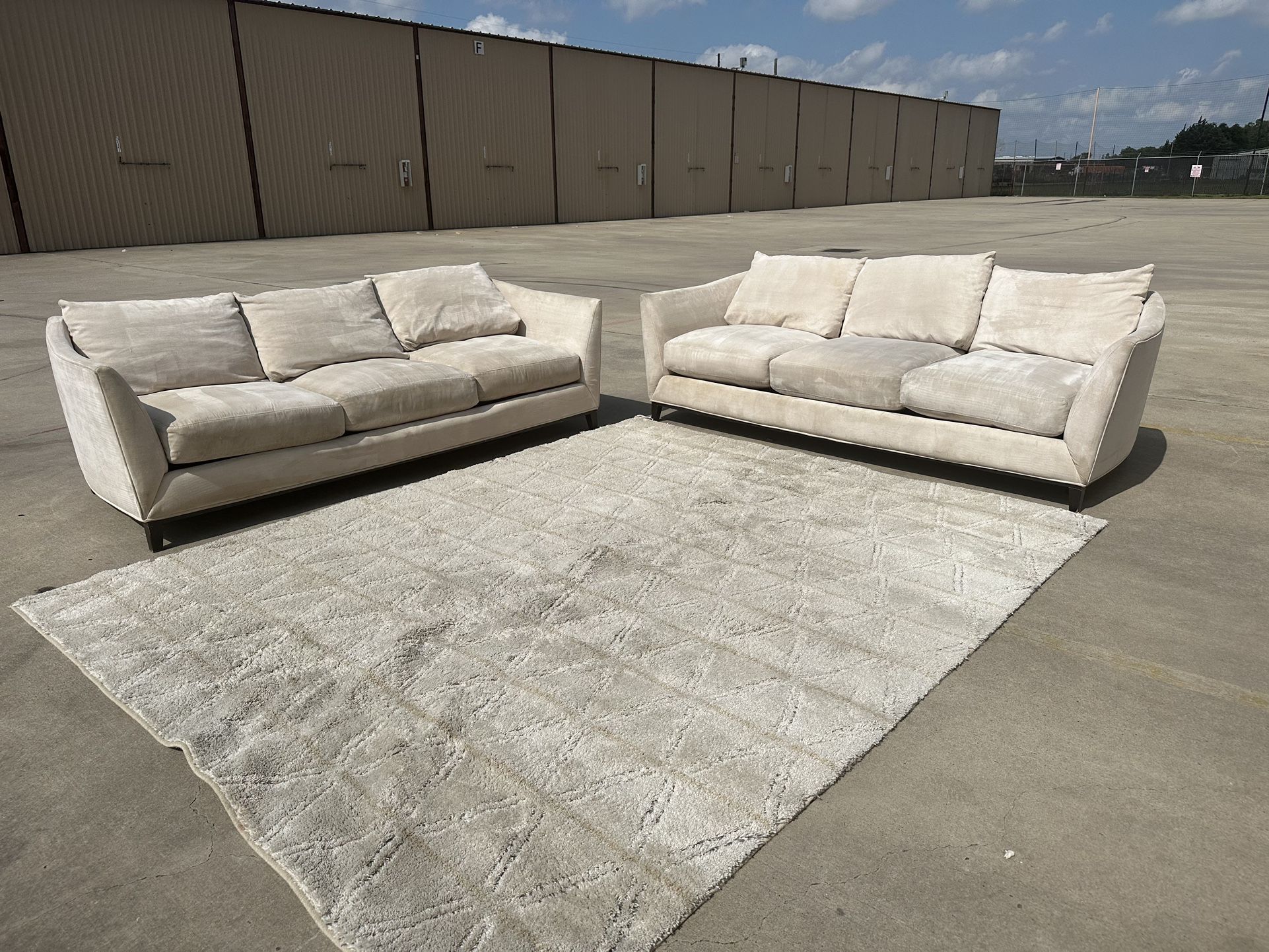 Beautiful Beige Star Furniture Couch Sofa Set W Rug Included - Free Delivery Included 🚚