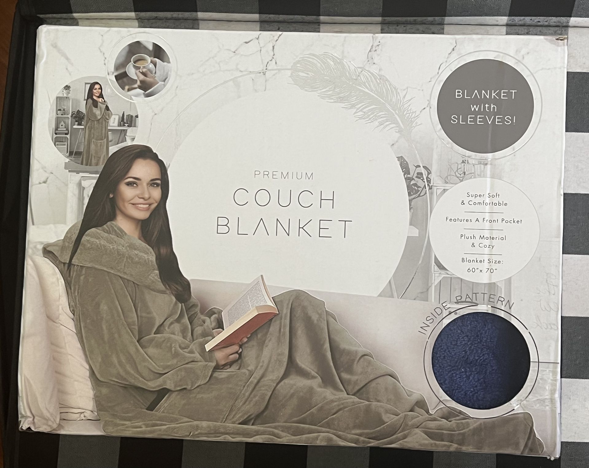 Wearable Silver One Premium Couch Blanket with Sleeves