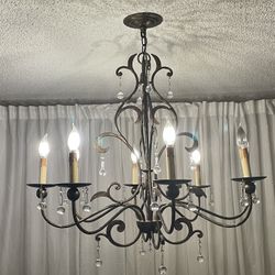 Elegant Bronze Chandelier – 6 Light with Crystal Accents