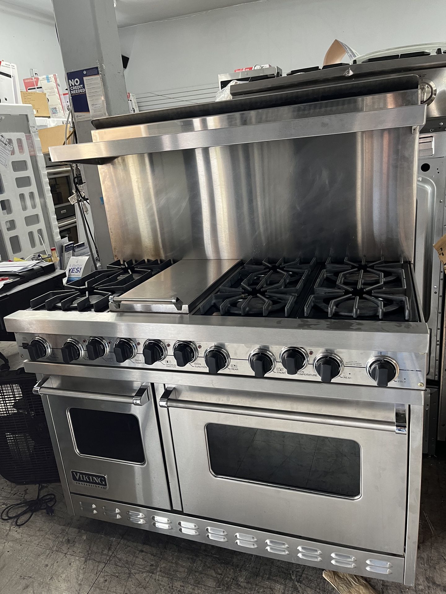 Viking Stainless Steel 48” Dual Fuel Range With Griddle