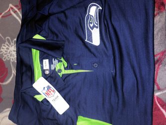 Seattle Seahawks Navy Blue Collar Shirt 