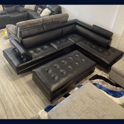 Autumn Sale! ONLY $699! Ibiza Black Sectional And Ottoman Set