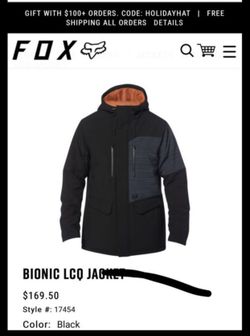 Fox racing jacket large =L