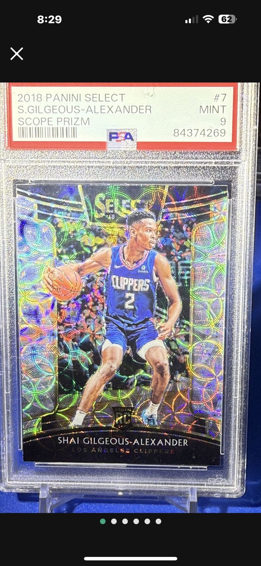 2018 PANINI SELECT SHAI GILGEOUS-ALEXANDER SCOPE PRIZM $200