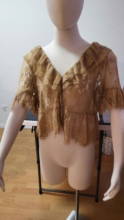 Size XL Lace Button Up Cardigan Blouse Sheer
