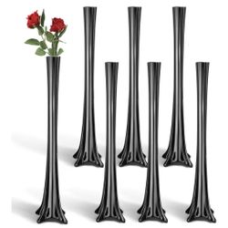 6pc Black Eiffel Tower Vase 