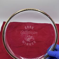 Gulfstream Park 2000 Horse Racing Winner Glass Trophy Plate