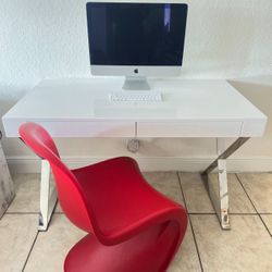 AllModern White Desk + iMac + Red Designer Chair (Bundle Deal!)
