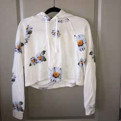 Forever 21 Floral Cropped Hoodie Size Small