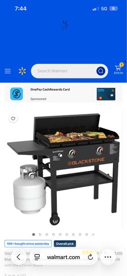 Blackstone Original Outdoor Griddle, 28 Inch 2-Burner Flat Top Grill with Hard Cover, Black
