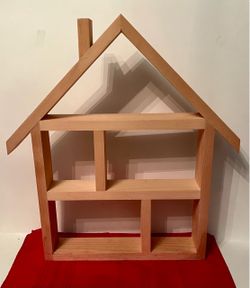 Wooden House Shaped Shelf Unit 19” x 13.5”