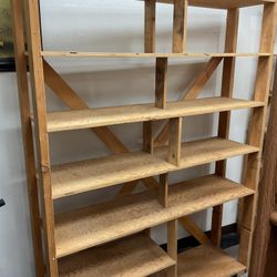 Wood Shelving Unit Storage Organizer 