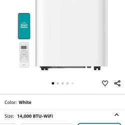 Midea 14,000 BTU ASHRAE (10,000 BTU SACC) Portable Air Conditioner, Cools up to 375 Sq. Ft., with Dehumidifier & Fan mode, Control with Remote, Amazon