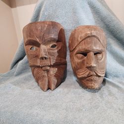 Unique Italy Vintage Or Antique Face Mask 10" Tall & 8" Tall 