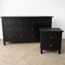 ikea hemnes 8 drawer dresser+ matching nightstand