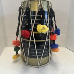 Bongo Drum World Traveler Leather, Wood, Colorful Adjustable Tassels 12"