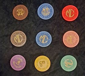 Vintage Casino Chips Mixed Lot of 9 large crown