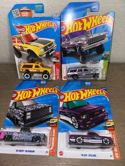 Hot wheels 83 Chevy Silverado black widow Zamac gasser GMC syclone 4x4 blazer