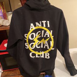 Antisocial Club X Fragment Yellow Bolt Hoodie