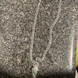 Silver Chain And San Judas Pendant 