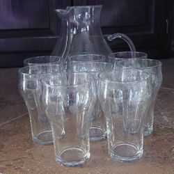 Princess House Crystal Glasses And Pitcher 