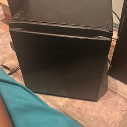 Black mini fridge
