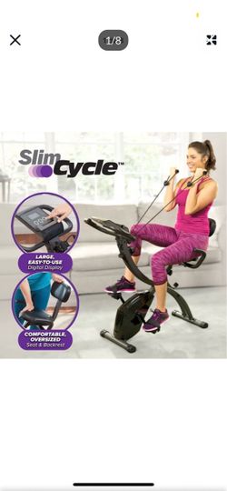 As Seen On TV Slim Cycle Stationary Bike - Folding Indoor Exercise Bike with