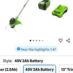 Greenworks weed eater