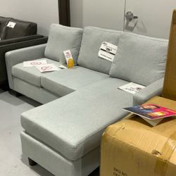 Linen Sofa Light Grey Couch 