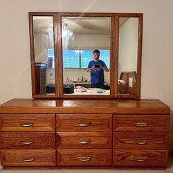 Dresser with Mirror, Matching Night Stand