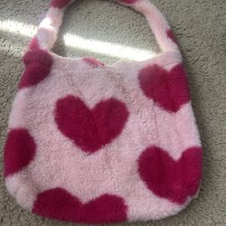 Fuzzy Heart Bag